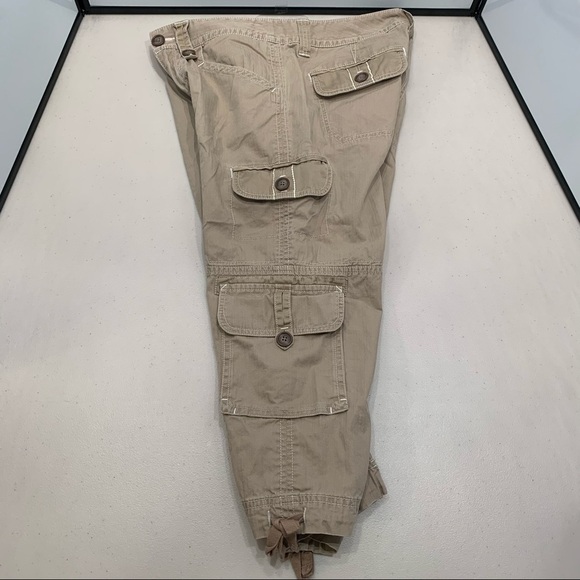 Eddie Bauer Cropped Cargo Pants Drawstring Bottom Size 2 - Picture 4 of 9